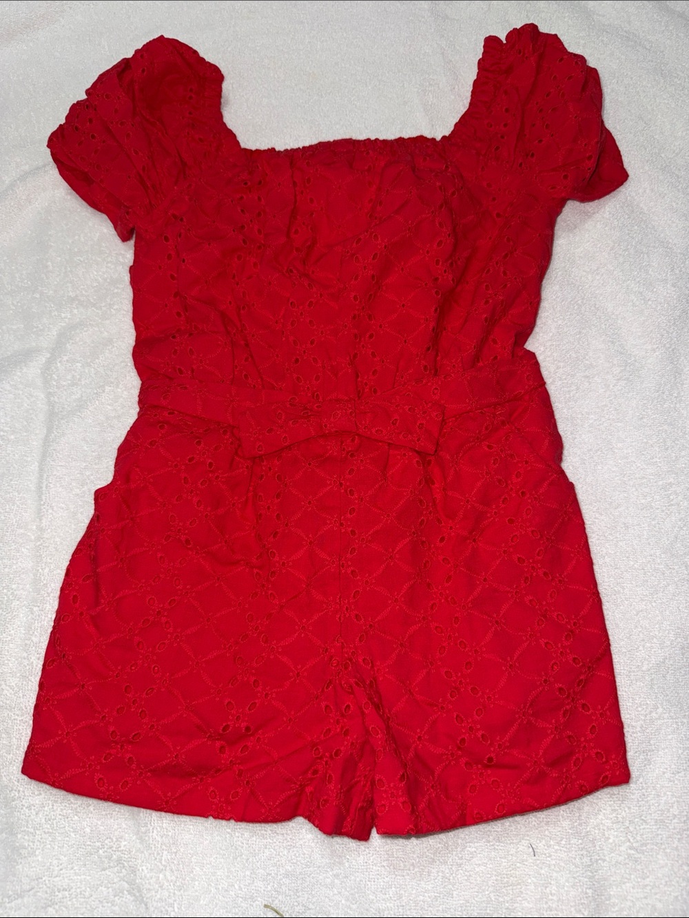 Janie and Jack- Red Eyelet Short Romper